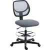 Vinsetto Sedia da ufficio ergonomica, poltrona da ufficio con poggiapiedi, sedia da disegno in rete, altezza regolabile, grigio scuro | Aosom Italy