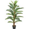 HOMCOM Palma artificiale 120 cm con 24 foglie in PEVA, pianta decorativa con vaso in plastica, verde | Aosom Italy