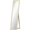 HOMCOM Specchio da terra e a parete rettangolare specchio a figura intera Cabina armadio Camera soggiorno 37x37x154cm legno naturale | Aosom Italy