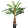 HOMCOM Palma Artificiale palma 100 cm con 21 Foglie in PEVA, Pianta Decorativa con Vaso in Plastica, Verde | Aosom Italy