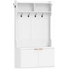 HOMCOM Appendiabiti-Scarpiera 4 in 1 Appendiabiti Moderno con Ripiano Aperto per Corridoio Ingresso Camera 100x38x172 cm Bianco | Aosom Italy