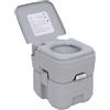 Outsunny WC Portatile da Campeggio Toilette da campeggio con Coperchio e 2 Serbatoi Rimovibili, 35,5 × 41 × 42,5 cm, grigio | Aosom Italy