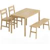 HOMCOM Set da pranzo in bambù, tavolo con 2 sedie e panca per 4 persone, legno naturale | Aosom Italy