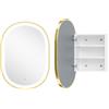 HOMCOM Armadio da parete per bagno con specchio e illuminazione LED anti-appannamento 3 temperature di luce ripiani regolabili dorato | Aosom Italy