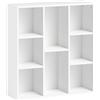 HOMCOM Libreria scaffale portaoggetti 2 livelli 8 scomparti, per soggiorno camera da letto ufficio, 74,3x24x80cm, bianco | Aosom Italy