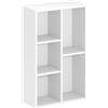 HOMCOM Libreria scaffale portaoggetti a 2 livelli con 5 scomparti, per soggiorno camera da letto ufficio, 50x24x80cm, bianco | Aosom Italy