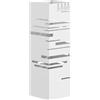 HOMCOM Portombrelli in Metallo con 4 Ganci e Vassoio Raccogligocce Estraibile per Ingresso Ufficio 15,5x15,5x49 cm Bianco | Aosom Italy