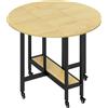 HOMCOM Tavolo da Pranzo Pieghevole per 2-4 Persone con Ruote e Ripiano Aperto, per Soggiorno, 100x100x75 cm, Rovere | Aosom Italy