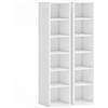 HOMCOM Set di 2 scaffali a colonna mobile porta CD-DVD 12 scomparti 21 x 22,5 x 88,5 cm capacità 204 CD bianco | Aosom Italy