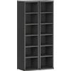 HOMCOM Set di 2 colonne-scaffali armadio porta CD-DVD 12 scomparti 21 x 22,5 x 88,5 cm capacità 204 CD nero | Aosom Italy