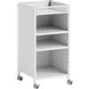 HOMCOM Libreria mobile con ripiani regolabili, carrello a 3 livelli con cestello superiore, bianco | Aosom Italy