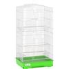 PawHut Gabbia per Uccelli Voliera in Metallo con 4 Mangiatoie 3 Posatoi Altalena e Vassoio Estraibile Maniglia 46,5x35,5x92 cm Verde | Aosom Italy