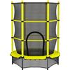 HOMCOM Trampolino per Bambini Ø140 cm per Bambini 3-10 Anni con Rete di Sicurezza Carico 50 kg per Interni Esterni Giallo | Aosom Italy