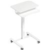 HOMCOM Scrivania Sit-Stand Regolabile in Altezza, Scrivania Mobile con Ripiano per Tastiera, Ruote e Telaio in Acciaio, Bianco | Aosom Italy