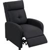 HOMCOM Poltrona relax reclinabile, poggiapiedi estraibile, sistema a molle insacchettate, fino a 150 kg, Nero | Aosom Italy