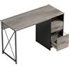 HOMCOM Scrivania per Computer 120x50 cm Scrivania Industriale con Scomparto e 2 Cassetti per Ufficio Grigio Chiaro | Aosom Italy