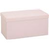 HOMCOM Pouf Contenitore, Panca Contenitore Pieghevole 84 L 76x38x38 cm Rivestita in Lino Sintetico Baule Contenitore Rosa | Aosom Italy
