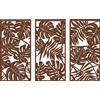 HOMCOM Decorazione da Parete in Legno 3D 3 Pezzi 40x80 cm Decorazioni da Parete con Motivo di Foglie Tropicali Noce | Aosom Italy