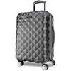 Kenneth Cole Reaction Diamond Tower - Valigia da viaggio con 8 ruote, leggera, rigida, espandibile, Nero, 20-Inch Carry On, Diamond Tower - Valigia da viaggio leggera espandibile a 8 ruote