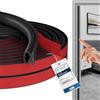 shinfly Guarnizione Porta e Finestra 6M - Guarnizione Adesiva Gomma per Porte e Finestre in Legno, Impermeabile, Antipolvere, Antirumore, Antiurto e Antispifferi (Nero)