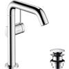 hansgrohe Tecturis S - Rubinetto per lavabo con push-open, risparmio energetico (CoolStart), Miscelatore lavabo risparmio idrico (EcoSmart) con altezza bocca 187 mm, cromo, 73360000