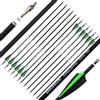 SHARROW 32 Freccia in Carbonio Spine 500 Frecce da Caccia per Arco Freccia Carbonio con 3 Piuma di Gomma Freccia per Bersaglio Tiro con L'Arco Arco Ricurvo Arco Compound Arco Lungo (6pcs, Verde)