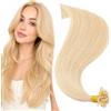 Elailite Extension Cheratina Capelli Veri 50 Ciocche 100% Remy Human Hair con Keratina Invisibili Capelli Indiani 40g 35cm #24 Biondo Chiaro