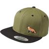 Baddery Jäger Outdoor Flexfit - Berretto con visiera ricamata, motivo: volpe, Oliva-nero, Taglia unica