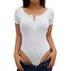 BKEPDY Body Donna Maniche Corte con Girocollo, Body Donna Elastico Girocollo Bodysuit Elegante Canotta Body Basic Jumpsuits Casual Estivi T-Shirt Top