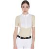 Equestro Polo da concorso donna slim fit cotone plissettato EQUESTRO