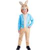 Smiffys Costume classico da Peter Rabbit per bambini, tutto in uno, con cappuccio, con licenza ufficiale, per feste ed eventi della Giornata mondiale del libro