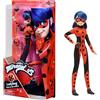 BANDAI Miraculous, Bambola, Ladybug Time to de-evilize, Bambola articolata da 26 cm, Licenza Ufficiale Miraculous, Bambola Ladybug costume rosso e nero, P50006