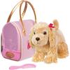 Pucci Pups - Borsa glam a punti dorati e Cocker Spaniel - Cane di peluche e borsa da trasporto - Cucciolo di peluche con accessori - Cucciolo Cocker Spaniel farcito - 2 anni +
