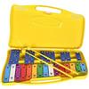 fuzhik Glockenspiel Professional Diatonico a 25 Tasti Metallofono, Per Uno Strumento Musicale, Aggiornamento Xilofono, Con Due Martelli (Giallo)