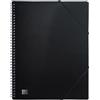 Oxford quaderno a spirale A4, con 40 tasche, plastica, nero, 1 pezzo