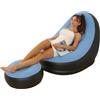 Leapiture Sedia Gonfiabile Air Chaise Lounge con Pouf per Giochi da Campeggio, Pausa Pranzo e Feste in Giardino - Goditi il Sole (Azzurro)