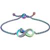 AIWENXI Bracciale con urna per cenere, infinito per donne e ragazze, con zirconi cubici, cremazione, keepsake, idea regalo per la perdita di persone care, 22 centimeter, Acciaio inossidabile