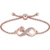 AIWENXI Bracciale con urna per cenere, infinito per donne e ragazze, con zirconi cubici, cremazione, keepsake, idea regalo per la perdita di persone care, 22 cm, Acciaio inossidabile