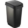 Rotho Pattumiera Salsa 25l con coperchio, nero, 25l (33,3 x 25,2 x 47,6 cm)