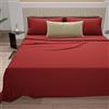 PETTI Artigiani Italiani - Set Lenzuola Cotone Singolo 3 Pezzi, Completo Letto con Lenzuolo Sopra, Lenzuolo Sotto con Angoli Elasticizzati e 1 Federa Lenzuola Rosso