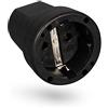 HEITECH Promotion GmbH Heitech, accoppiamento in gomma con protezione antipiega, nero, 250 V, 16 A, IP20 per interni, in gomma piena Schuko
