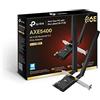 TP-Link AX5400 - Adattatore Tri-Band Wi-Fi 6E Bluetooth 5.3 PCIe con due antenne, scheda Wi-Fi, latenza ultra bassa, ideale per AR/VR, streaming 8K, chipset Intel® Wi-Fi 6E, supporta Windows 11
