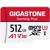 Gigastone 【Solo per Switch 1】GIGASTONE Micro SD 512 GB, Gaming Plus, Specialmente per Nintendo Switch 1, Gopro Fotocamere Videocamera Tablet, fino a 100/80 MB/s Adattatore Scheda SD, UHS-I A1 U3 V30 MicroSDXC