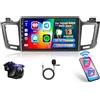 Hikity 2+64G Autoradio per Toyota RAV4 2013-2018 Guida a Sinistra Android 15 Wireless Carplay Radio Stereo Auto con 26UI 10.1 Pollici Schermo Android Auto GPS WIFI BT EQ FM RDS MIC Telecamera