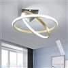 Mckalen Plafoniera LED Soffitto Moderna, 32W 3600LM Lampada Dimmerabile con Telecomando 3000K-6500K, Ruotabile 360° Lampadario Moderno per Camera da Letto Soggiorno Cucina, Ø41CM, Oro