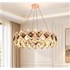 Vrygle lampadario in cristallo stile di lusso oro 3 Temperature di Colore (60×130cm 30W) E14x6 Led