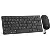 Atlantis ARGO 900Pro Combo KIT Mini Tastiera Ultraslim + Mouse - Wireless senza fili RF + Bluetooth, QWERTY 78 tasti "chocolate key", per PC/Notebook/Smartphone/Tablet/iOS/Android, Nero