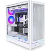 MONTECH HS01 PRO, ATX Mid-Tower PC Case, Gaming PC, High-Airflow, Reversible Layout, Mesh Front Panel, 5X ARGB PWM Fan Pre-Installed, Sink-in Design, Toolless Panels, White