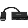 StarTech.com Adattatore DisplayPort a HDMI e VGA, Convertitore audio/video da viaggio DP 2 in 1, 1920x1200 / 1080p, Nero