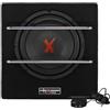 Excalibur X801BA Subwoofer Attivo per Auto da 8 Pollici (20cm) 1100W Peak con Amplificatore Classe AB, Cassa Bass Reflex in MDF, Telecomando Remoto Incluso, Bassi Potenti e Design Salvaspazio